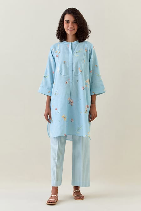 Anantaa by Roohi Printed Cotton Linen Kurta & Pant Set 