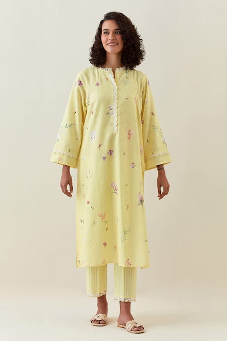 Anantaa by Roohi Botanical Print Full Sleeve Kurta & Pant Set 