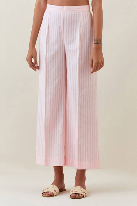 Anantaa By Roohi Pink Cotton Embroidery Bandeau Neck, Botanical Pattern Jacket Pant Set Online at Aza Fashions Anantaa By Roohi_Pink Cotton Embroidery Bandeau Neck, Botanical Pattern Jacket Pant Set _Online_at_Aza_Fashions