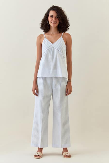 Anantaa By Roohi_Purple , Satin Embroidery Printed Front-open Jacket Pant Set _Online_at_Aza_Fashions