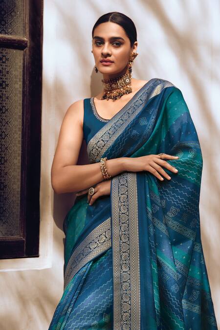 Buy Blue Sarees for Women by Indie Picks Online | Ajio.com