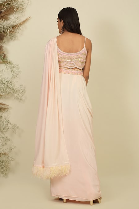 Priyanka Jain Pre-Draped Saree With Embroidered Blouse 