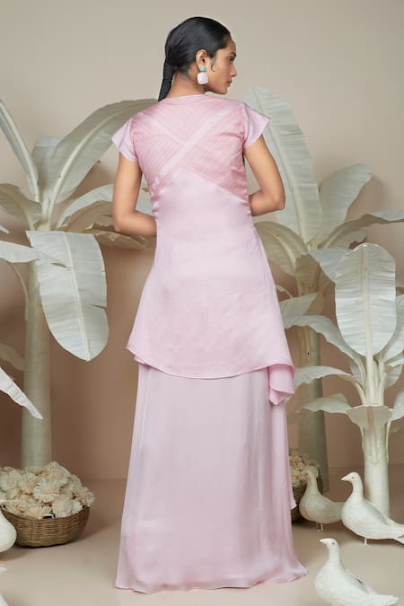 1999ad By Amita & Deepak Annika Pleated Panel Gown With Jacket 