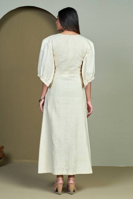 1999ad By Amita & Deepak Beige Handloom Cotton Embroidery Round Neck Enya Tunic Online at Aza Fashions 1999ad By Amita & Deepak_Beige Handloom Cotton Embroidery Round Neck Enya Tunic _Online_at_Aza_Fashions