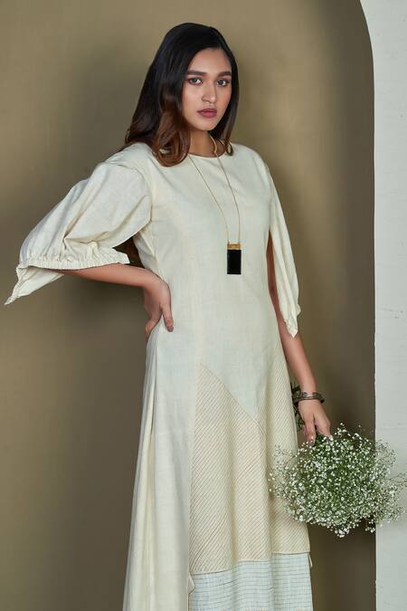 Buy 1999ad By Amita & Deepak Beige Handloom Cotton Embroidery Round Neck Enya Tunic Online at Aza Fashions Buy_1999ad By Amita & Deepak_Beige Handloom Cotton Embroidery Round Neck Enya Tunic _Online_at_Aza_Fashions