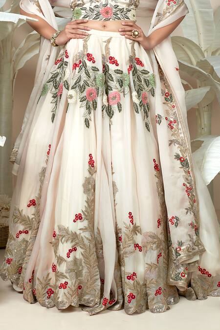 Buy 1999ad By Amita & Deepak Pink Organza Sequins, Embroidery, Zari Lovenne 3d Flower Bridal Lehenga Set Online at Aza Fashions Buy_1999ad By Amita & Deepak_Pink Organza Sequins, Embroidery, Zari Lovenne 3d Flower Bridal Lehenga Set _Online_at_Aza_Fashions