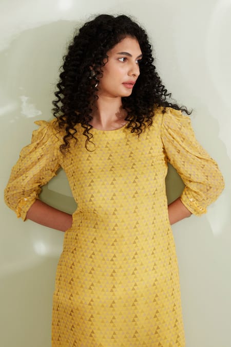 Buy 1999ad By Amita & Deepak Yellow Viscose, Georgette Embroidery Round Neck Kalina Top And Pant Set Online at Aza Fashions Buy_1999ad By Amita & Deepak_Yellow Viscose, Georgette Embroidery Round Neck Kalina Top And Pant Set _Online_at_Aza_Fashions