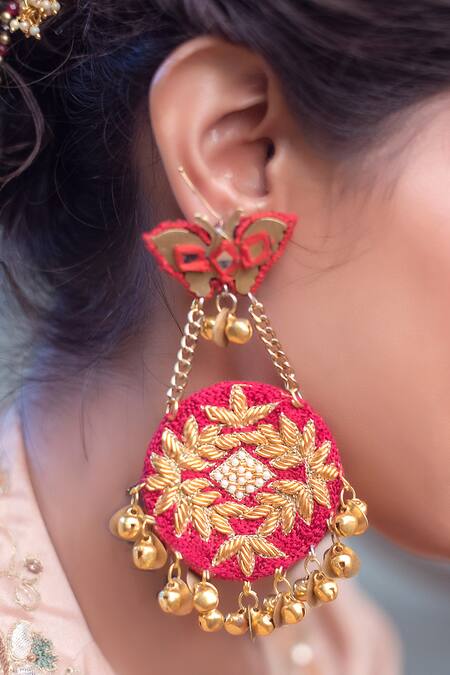 King & Queen Beads Handmade Beaded Embroidery Earrings at best price in  Mumbai