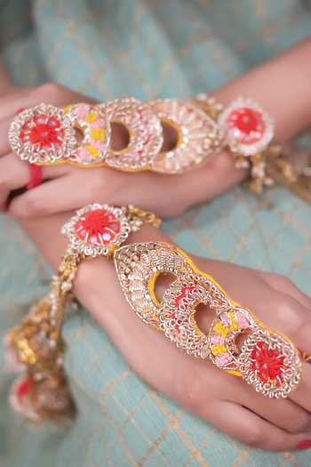 Buy Kanyaadhan By Dhirajaayushi Red Mirrors, Stones, Diamonds Dabka Embroidered Necklace Set Online at Aza Fashions Buy_Kanyaadhan By Dhirajaayushi_Red Mirrors, Stones, Diamonds Dabka Embroidered Necklace Set _Online_at_Aza_Fashions