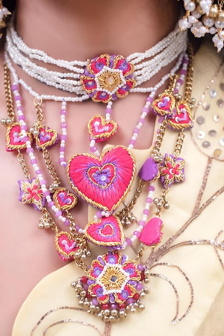 Kanyaadhan By DhirajAayushi Dabka Embroidered Necklace 