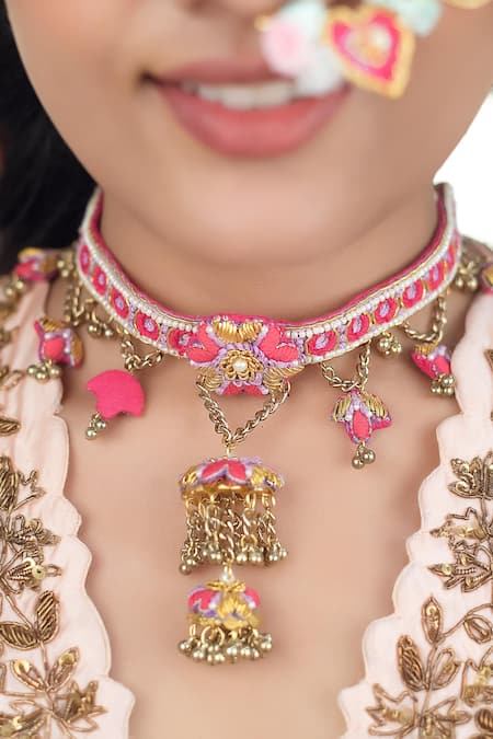 Kanyaadhan By Dhirajaayushi Tikki Embroidered Necklace 