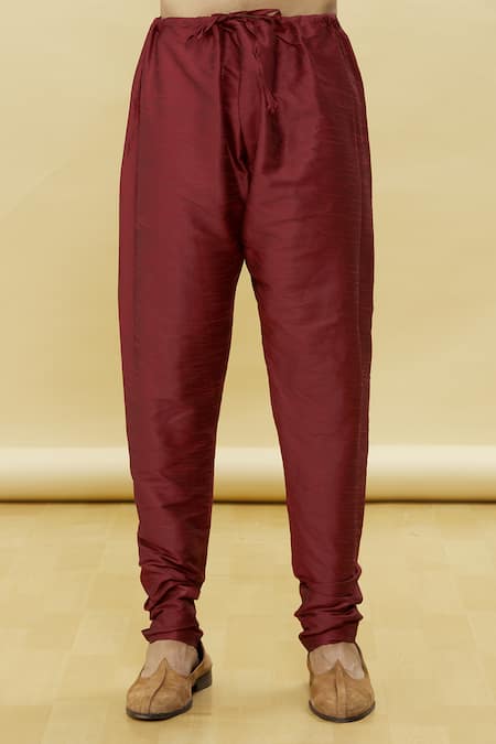 Arihant Rai Sinha_Orange Silk Embroidery Straight Solid Kurta And Churidar Set_at_Aza_Fashions