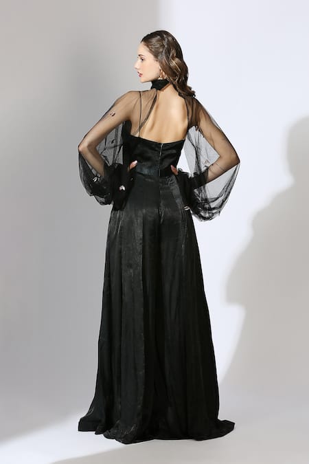 Masumi Mewawalla Jumpsuit With Embroidered Sleeves 
