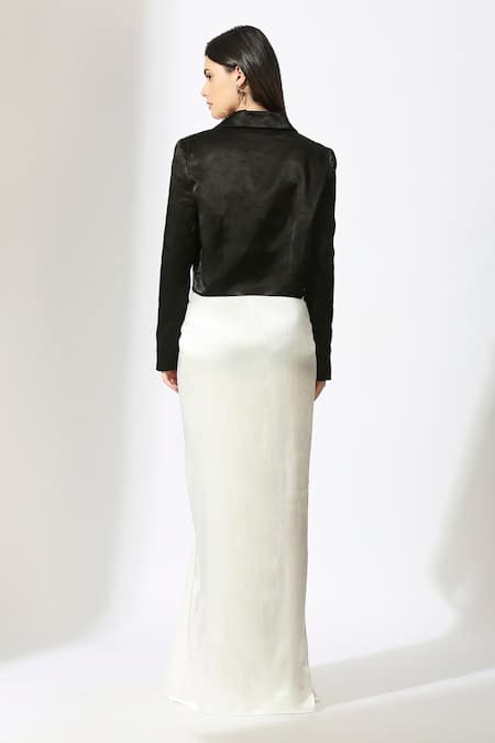 Masumi Mewawalla Embroidered Blazer & Draped Skirt Set 