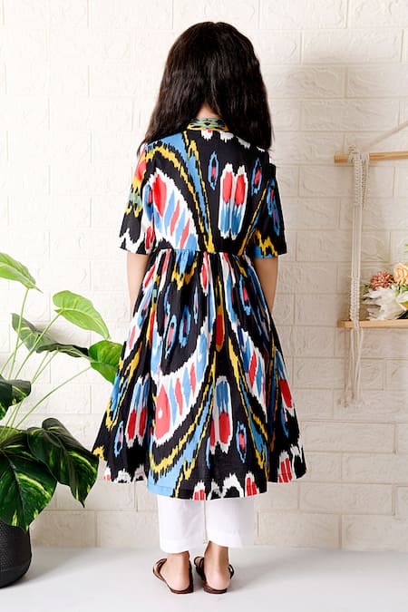 Shop THE COTTON STAPLE Multi Color Cotton Nightfall Fit And Flare Kurta With Pant at Aza Fashions Shop_THE COTTON STAPLE_Multi Color Cotton Nightfall Fit And Flare Kurta With Pant _at_Aza_Fashions