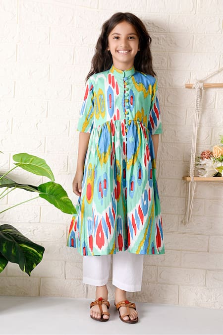 The Cotton Staple_Multi Color Cotton Cassata Pastel Kurta With Pant _Online_at_Aza_Fashions