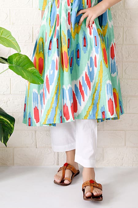 Buy_The Cotton Staple_Multi Color Cotton Cassata Pastel Kurta With Pant _Online_at_Aza_Fashions
