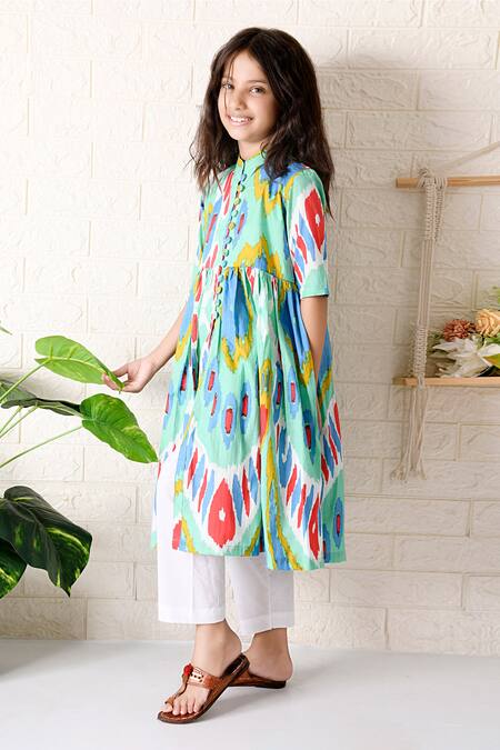 Shop_The Cotton Staple_Multi Color Cotton Cassata Pastel Kurta With Pant _Online_at_Aza_Fashions