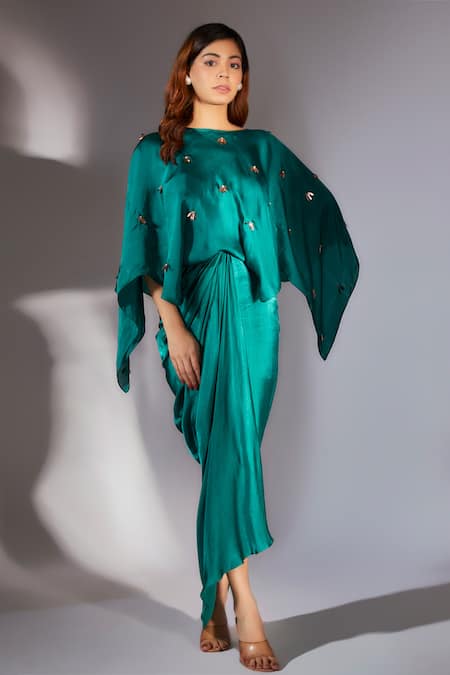 Masumi Mewawalla Embroidered Draped Dress 