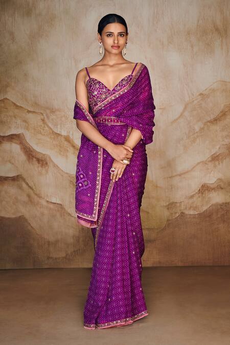 Mix N Match contrast blouse ideas for VIOLET sarees, Trending violet saree  ideas for a elegant look - YouTube
