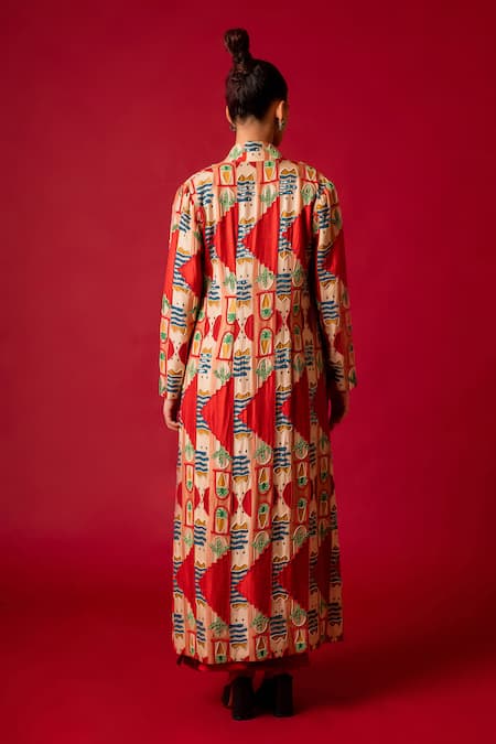 Pds By Sneha Abstract Hand Embroidered Jacket & Skirt Set 