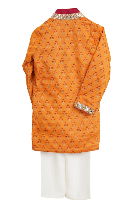 MI Dulce AN'YA Flower Hand Print Sherwani Set 