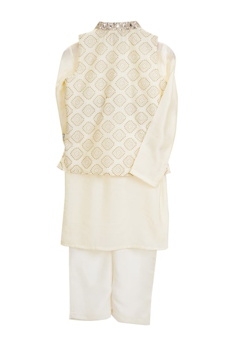 MI Dulce AN'YA Bandhani Mirror Embroidered Kurta Set 