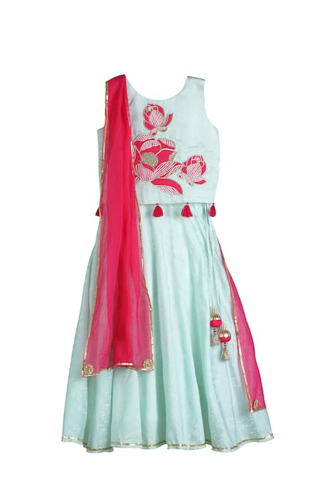 Mi Dulce An'ya Placement Embroidered Blouse Lehenga Set 