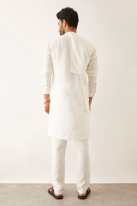 Shop Son Of A Noble Snob White Linen Daha Layered Kurta Set at Aza Fashions Shop_Son Of A Noble Snob_White Linen Daha Layered Kurta Set _at_Aza_Fashions
