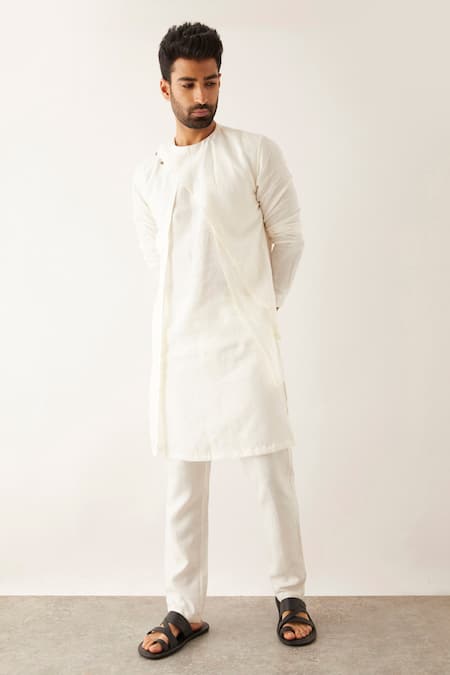Shop Son Of A Noble Snob White Linen Daha Layered Kurta Set Online at Aza Fashions Shop_Son Of A Noble Snob_White Linen Daha Layered Kurta Set _Online_at_Aza_Fashions