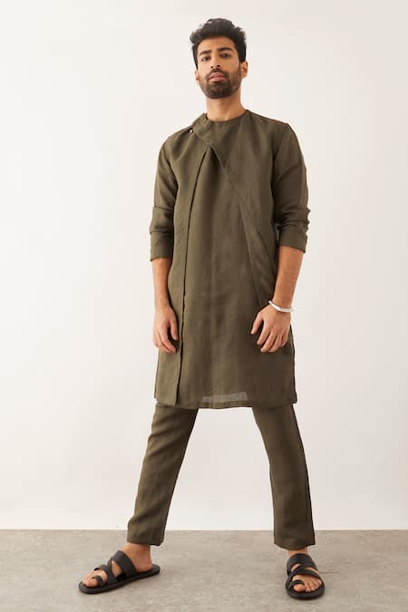 Son of A Noble Snob Daha Linen Panelled Kurta Set 