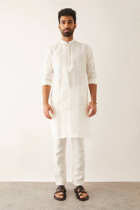 Buy Son Of A Noble Snob White Linen Issa Kurta Set Online at Aza Fashions Buy_Son Of A Noble Snob_White Linen Issa Kurta Set _Online_at_Aza_Fashions