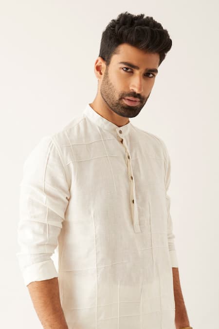 Shop Son Of A Noble Snob White Linen Issa Kurta Set Online at Aza Fashions Shop_Son Of A Noble Snob_White Linen Issa Kurta Set _Online_at_Aza_Fashions