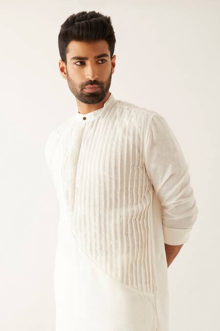 Buy Son Of A Noble Snob White Linen Roan Textured Kurta Set Online at Aza Fashions Buy_Son Of A Noble Snob_White Linen Roan Textured Kurta Set _Online_at_Aza_Fashions