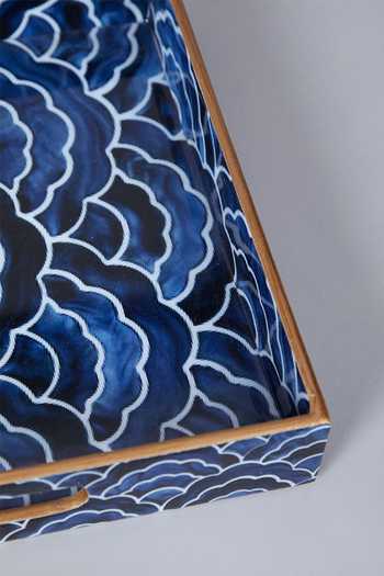 Assemblage Blue Mdf Wood With Resin Epoxy Coating. Bathroom Organiser Set Online at Aza Fashions Assemblage_Blue Mdf Wood With Resin Epoxy Coating. Bathroom Organiser Set_Online_at_Aza_Fashions