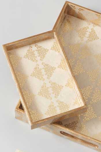 Assemblage_Beige Mdf Wood With Resin Epoxy Coating. Moroccan Pattern Bathroom Set_Online_at_Aza_Fashions