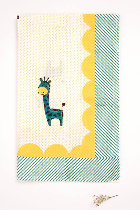 Masaya Blue Hypoallergenic Cotton Hand My Best Friend Gira The Cot Bedding Set Online at Aza Fashions Masaya_Blue Hypoallergenic Cotton Hand My Best Friend Gira The Cot Bedding Set_Online_at_Aza_Fashions