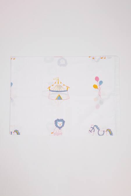 Masaya Pink Hypoallergenic Cotton Hand Block I Am Going To The Circus Cot Bedding Set Online at Aza Fashions Masaya_Pink Hypoallergenic Cotton Hand Block I Am Going To The Circus Cot Bedding Set_Online_at_Aza_Fashions