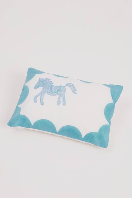 Masaya Blue Hypoallergenic Cotton Hand I Am Going To The Circus Cot Bedding Set at Aza Fashions Masaya_Blue Hypoallergenic Cotton Hand I Am Going To The Circus Cot Bedding Set_at_Aza_Fashions