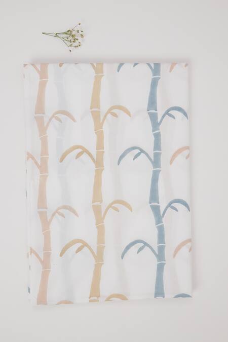 Masaya_Beige Hypoallergenic Cotton Hand Block Printed K For Koala Cot Bedding Set_Online_at_Aza_Fashions