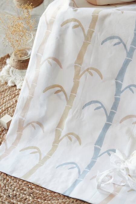 Buy_Masaya_Beige Hypoallergenic Cotton Hand Block Printed K For Koala Cot Bedding Set