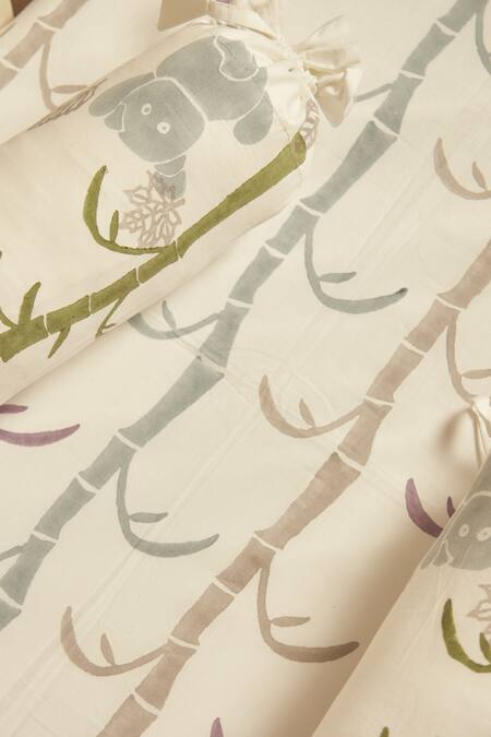 Masaya Purple Hypoallergenic Cotton Hand Block Printed K For Koala Cot Bedding Set Online at Aza Fashions Masaya_Purple Hypoallergenic Cotton Hand Block Printed K For Koala Cot Bedding Set_Online_at_Aza_Fashions