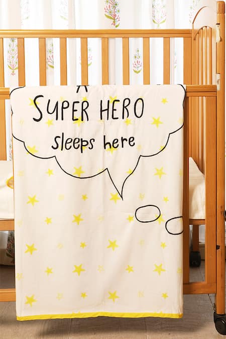 Shop Masaya Black 3 Layers Of Pure Superbaby Flies Over Town Dohar Blanket at Aza Fashions Shop_Masaya_Black 3 Layers Of Pure Superbaby Flies Over Town Dohar Blanket_at_Aza_Fashions