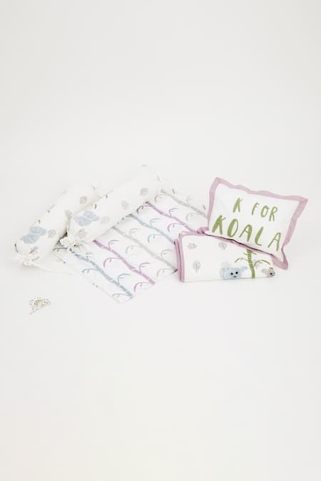 Masaya K For Koala Printed Cotton Cot Bedding Set 