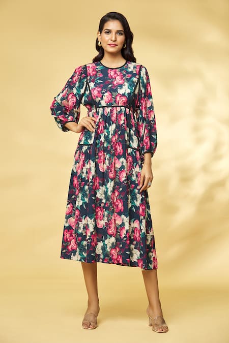 Khushbu Rathod Label Floral Print Bohemian Dress 