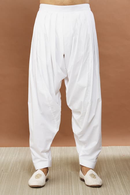 Aham-Vayam_Yellow Silk, Cotton Sequins Maharaja Embroidered Kurta And Patiala Set _at_Aza_Fashions