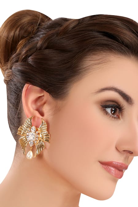 Ae-Tee Gold Plated Crystal Studs 