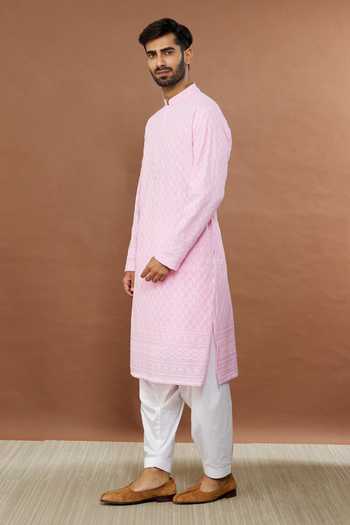 Buy Aham-Vayam Pink , Satin Sequins, Embroidery Mughal Pattern Kurta And Patiala Set Online at Aza Fashions Buy_Aham-Vayam_Pink , Satin Sequins, Embroidery Mughal Pattern Kurta And Patiala Set _Online_at_Aza_Fashions