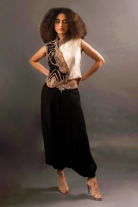 PDS by SNEHA Hand Embroidered Waistcoat With Pant 