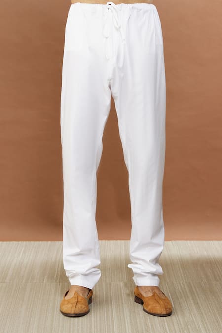 Aham-Vayam_Blue Cotton Sequins Mughalkaari Embroidered Kurta And Churidar Set _at_Aza_Fashions